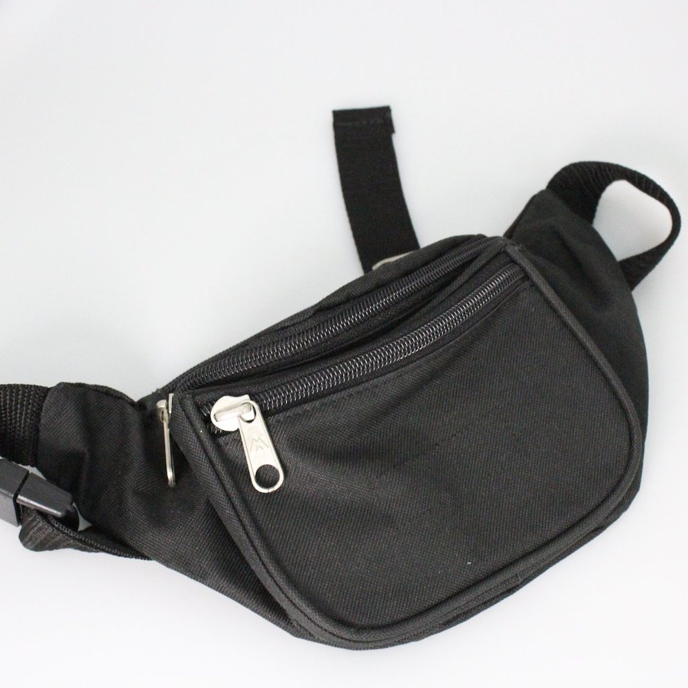 Black Nylon Waist Bag Fanny Pack